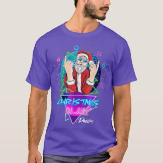 Cool 80s Vibes Santa Christmas in July Matching Pa T-Shirt