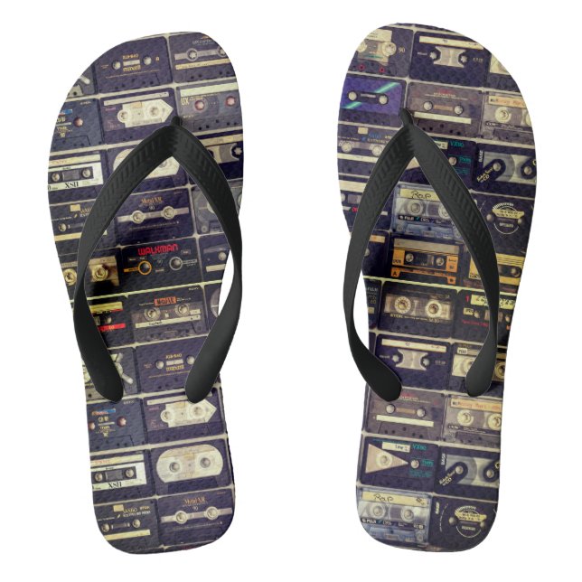 Cool 80s vintage cassette  flip flops (Footbed)