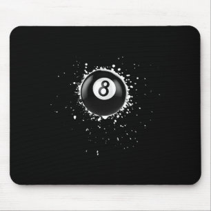 Cool 8-ball Eight Pool Billiards Paint Splatter Ei Mouse Mat