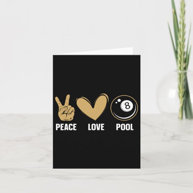 Cool 8 Ball Pool Lover Design For Men Women Billia Card (Front)