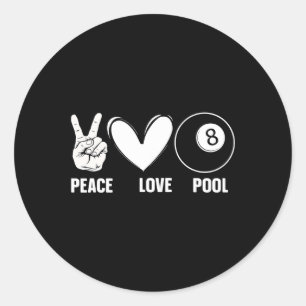 Cool 8 Ball Pool Lover Design For Men Women Billia Classic Round Sticker
