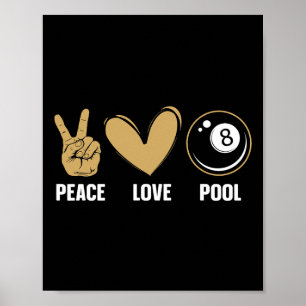 Cool 8 Ball Pool Lover Design For Men Women Billia Poster
