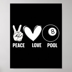 Cool 8 Ball Pool Lover Design For Men Women Billia Poster