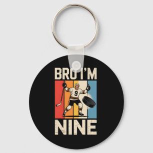 Cool 9th Birthday Ice Hockey Player Fan Sport Love Key Ring