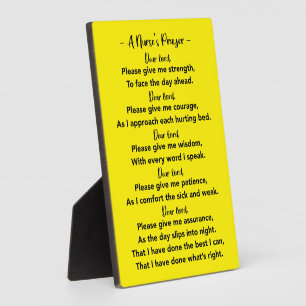 Cool A Nurse's Prayer Photo Plaque with Easel Gift
