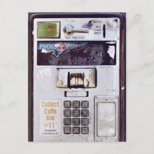 Cool Abandoned Payphone Postcard