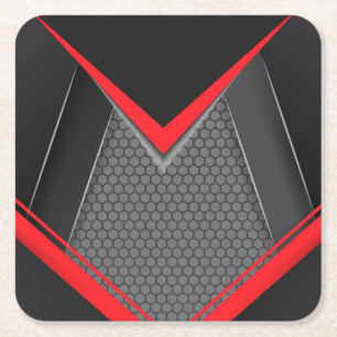 Cool Abstract 3-Dimential Modern Technology Square Paper Coaster