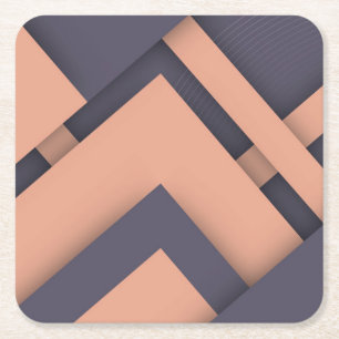 Cool Abstract 3-Dimential Shapes & Bars Square Paper Coaster
