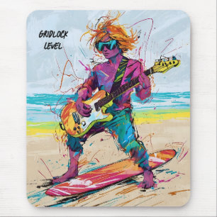 Cool Abstract anime wake board guitarist editable Mouse Mat