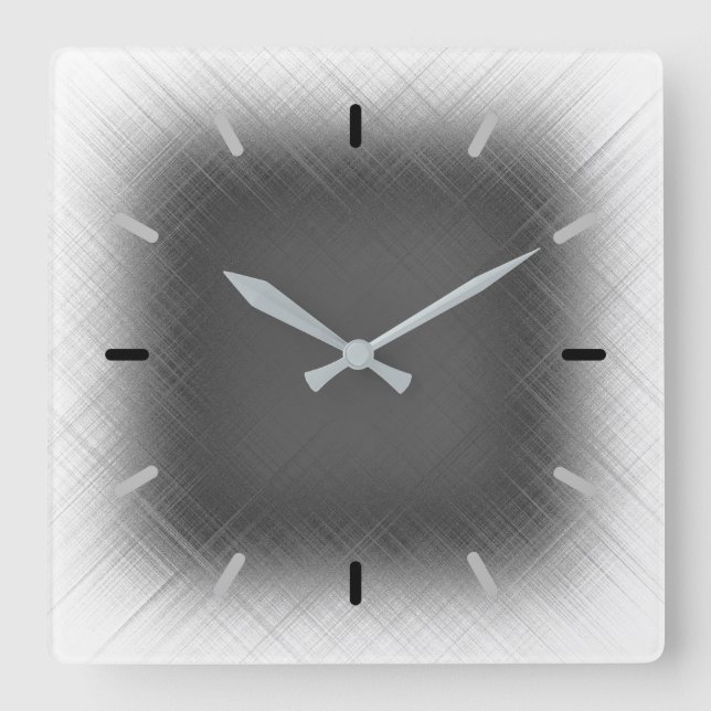 COOL Abstract Black and White Square Wall Clock (Front)