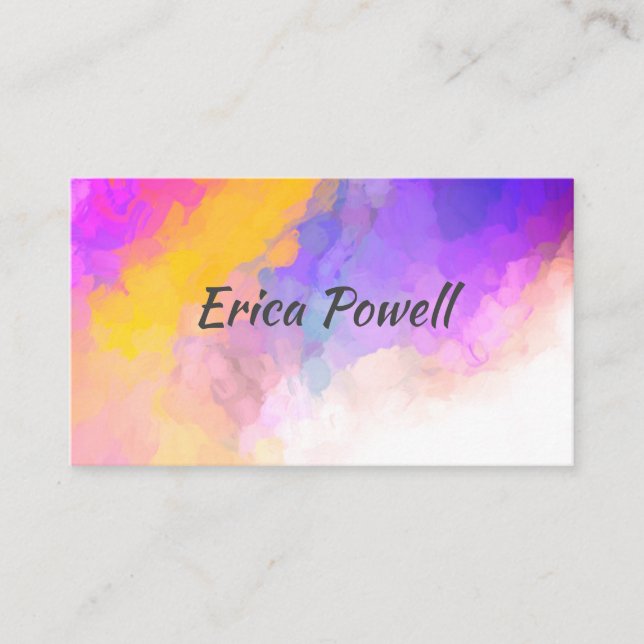 cool abstract  blue colourful bold artistic  business card (Front)
