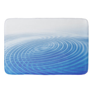 Cool Abstract Blue Waves Concentric Circles Bath Mat