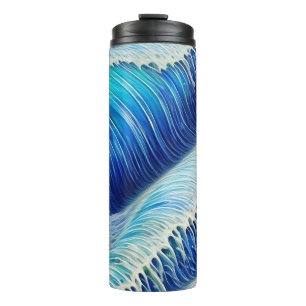 Cool Abstract Blue Waves Thermal Tumbler