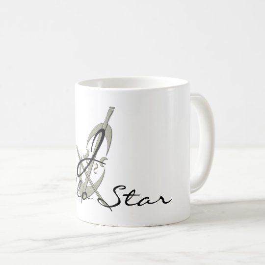 Cool Abstract Cello Star Monogrammed Mug