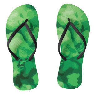 Cool abstract dgin green tens flip flops