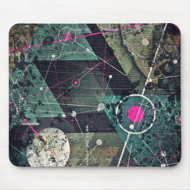 Cool Abstract Digital Graffiti Art Geometic Mouse Mat (Front)