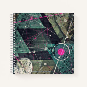 Cool Abstract Digital Graffiti Art Geometic Notebook