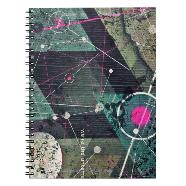 Cool Abstract Digital Graffiti Art Geometic Notebook (Front)
