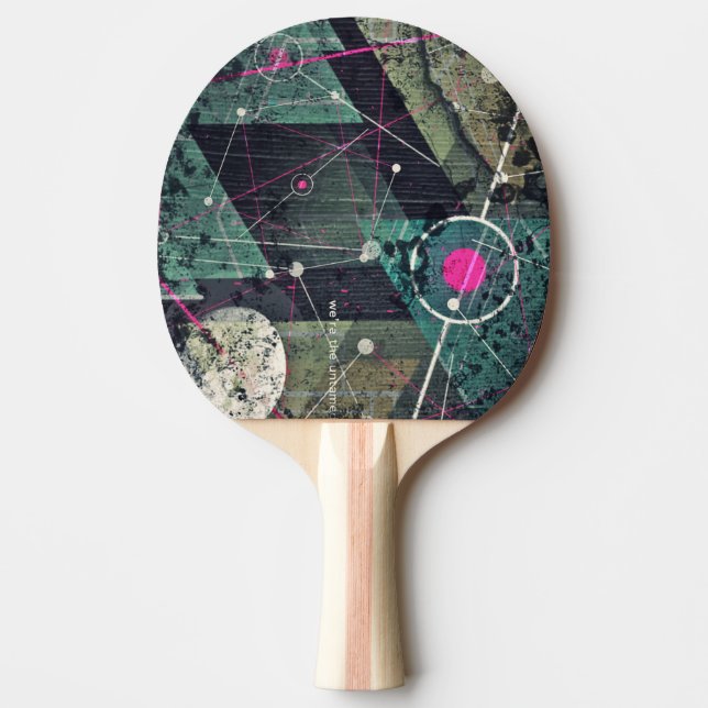Cool Abstract Digital Graffiti Art Geometic Ping Pong Paddle (Front)