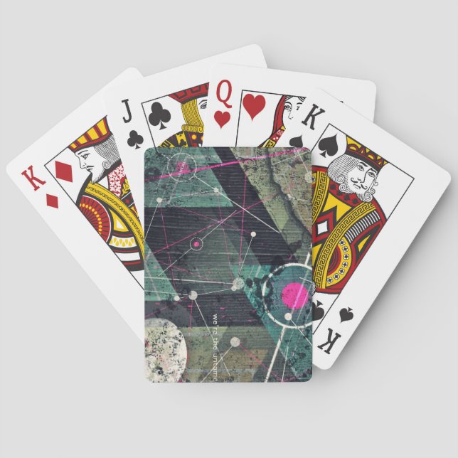 Cool Abstract Digital Graffiti Art Geometic Playing Cards (Back)