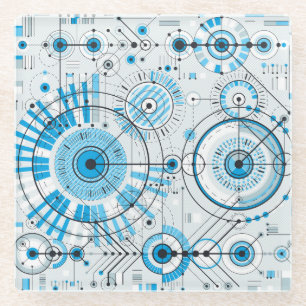 Cool Abstract Engine Technology Glass Coaster