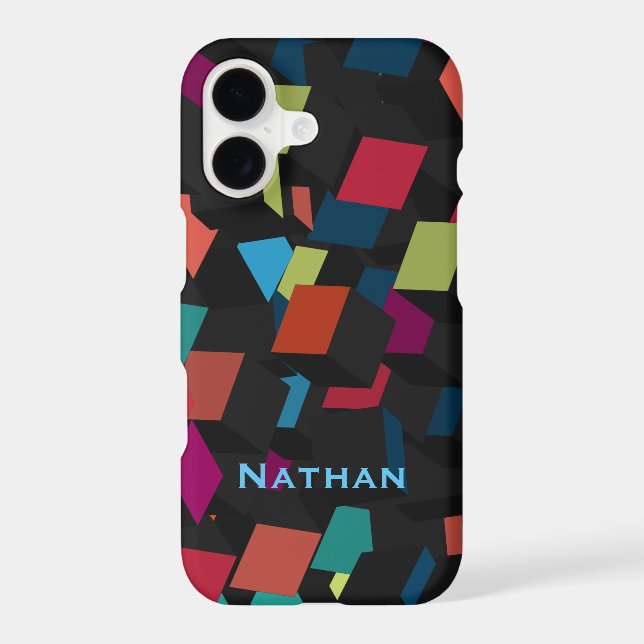 Cool Abstract Geometric Cube Pattern Personalised  (Back)