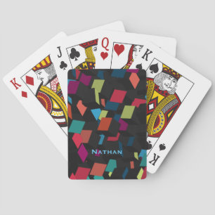 Cool Abstract Geometric Cube Pattern Personalised Playing Cards