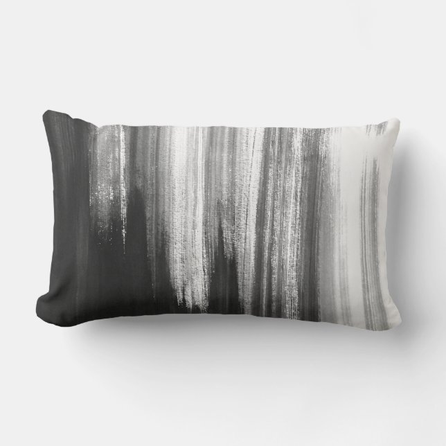 cool abstract grey  and white modern  throw pillow (Front)
