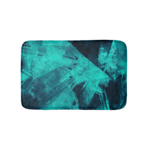 Cool Abstract Jagged Blue Art Bath Mat