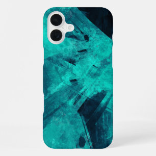 Cool Abstract Jagged Blue Art iPhone 16 Plus Case