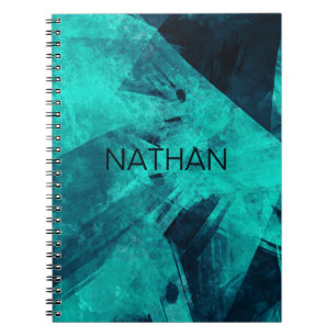 Cool Abstract Jagged Blue Art Personalised Notebook
