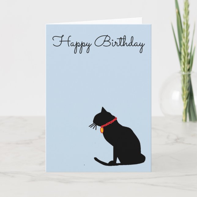 Cool Abstract Lilac Cat Birthday Card (Front)