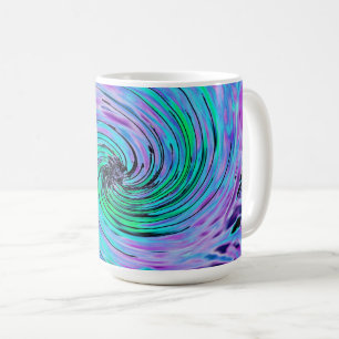 Cool Abstract Lime Green and Purple Floral Swirl Coffee Mug
