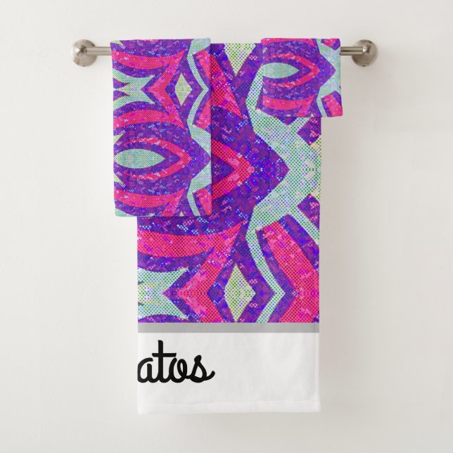 Cool Abstract Modern Personalised Towel Set (Insitu)