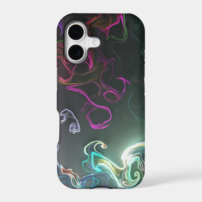 Cool Abstract Neon Liquid Art Black (Back)