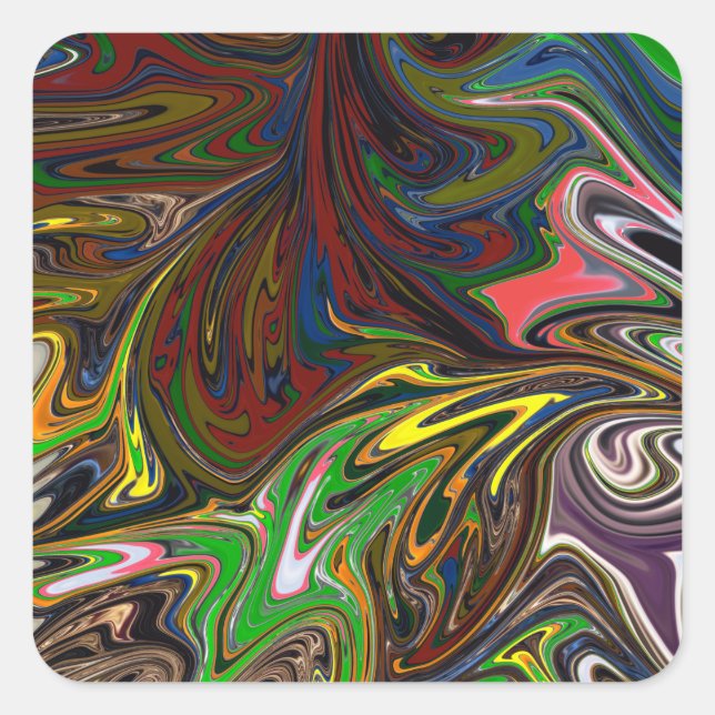 Cool abstract pattern square sticker (Front)