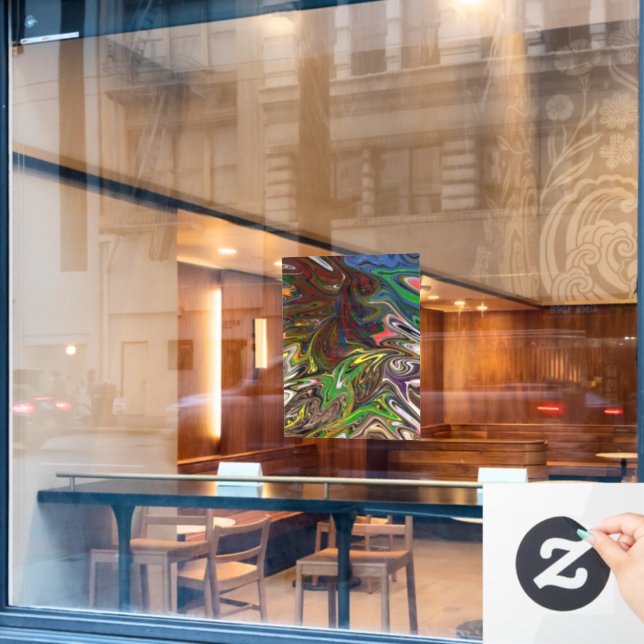 Cool abstract pattern window cling (Cafe Window)