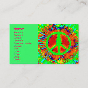 Cool Abstract Psychedelic Tie-Dye Peace Sign Business Card