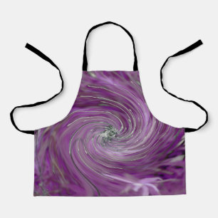 Cool Abstract Purple Floral Swirl Apron