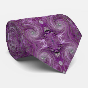 Cool Abstract Purple Floral Swirl Tie