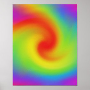 Cool Abstract Rainbow Wave Art Poster