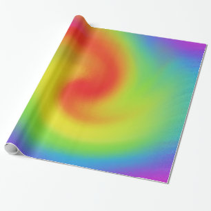 Cool Abstract Rainbow Wave Art Wrapping Paper