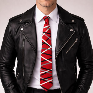 Cool Abstract Red Striped Guitar Tie
