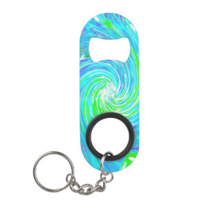 Cool Abstract Retro Aqua and Lime Green Swirl