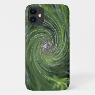 Cool Abstract Retro Chartreuse Green Floral Swirl iPhone 11 Case