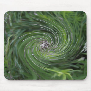 Cool Abstract Retro Chartreuse Green Floral Swirl Mouse Mat
