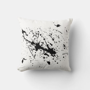 cool abstract throw pillow ink splatter