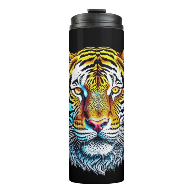 Cool Abstract Tiger Face Thermal Tumbler (Front)
