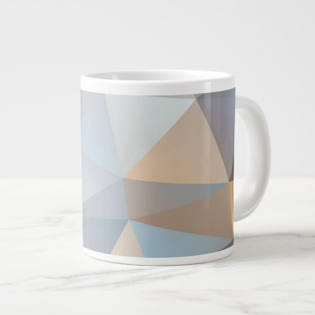 Cool Abstract Triangle Pattern Large Coffee Mug (Front Right)