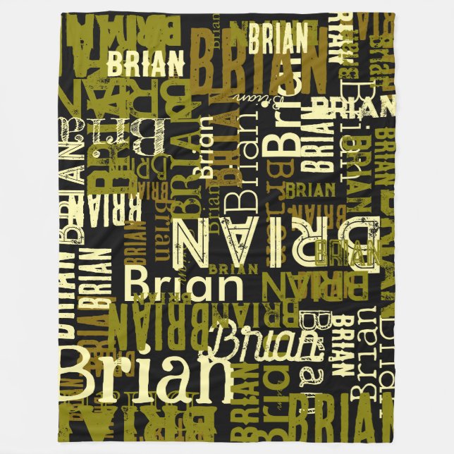 Cool Abstract Typography Pattern of Name  Fleece Blanket (Front)